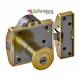 Cerrojo LINCE de alta seguridad con sensor de ALARMA LINCE 7930RSA LATONADO
