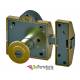 Cerrojo LINCE de alta seguridad con sensor de ALARMA LINCE 7930RSA LATONADO