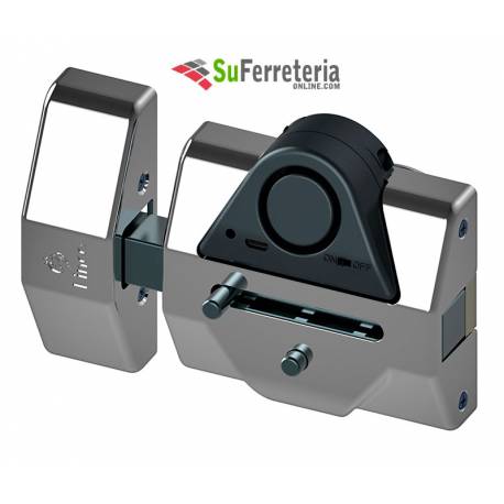 Cerrojo LINCE de alta seguridad con sensor de ALARMA LINCE 7930RSA CROMO MATE